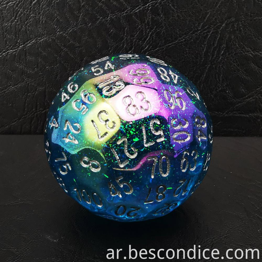 Dazzling Blue 100 Sided Game Dice 1